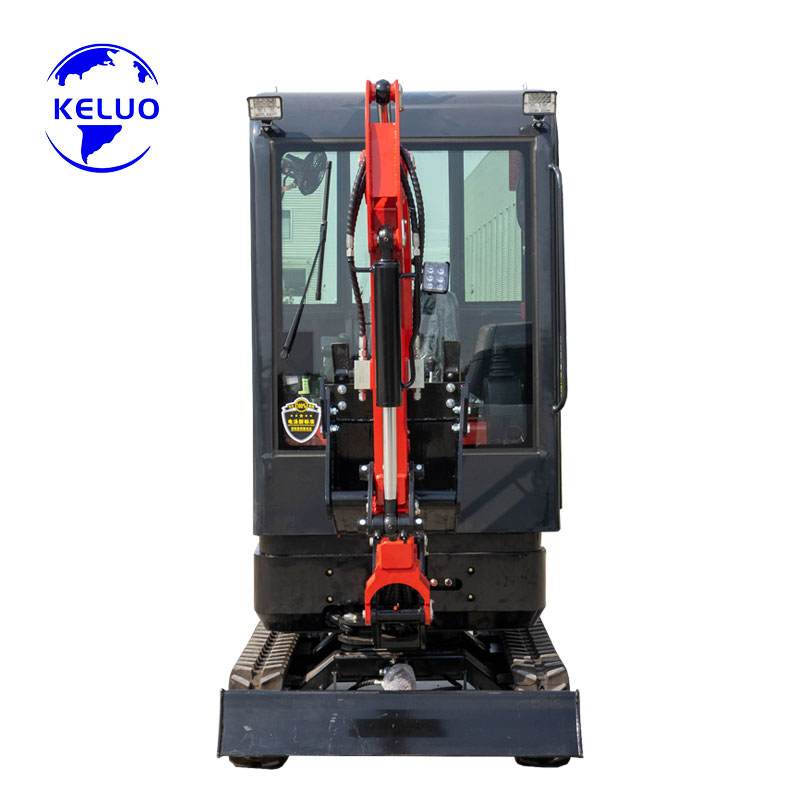 Mini excavator operating on a construction site